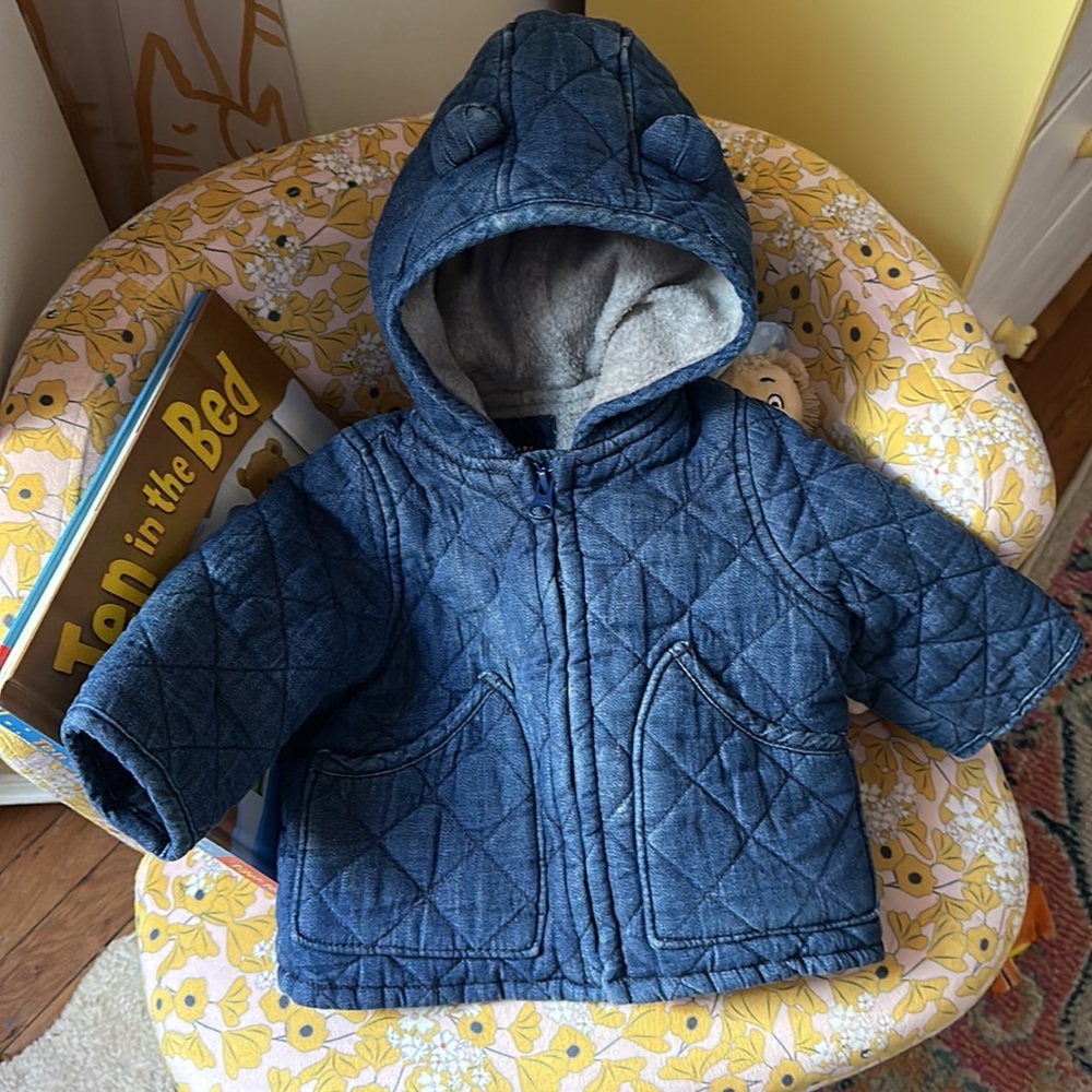 Baby Gap Brannon Bear Sherpa-lined Denim Jacket 0-6 months